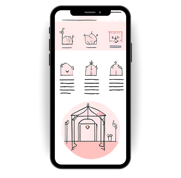 Boceto de una invitación digital para boda